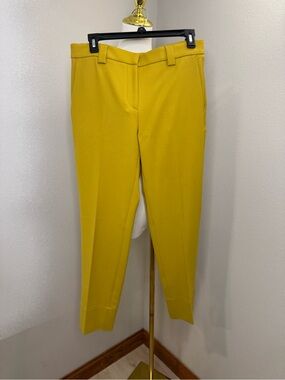 Antonelli Firenze Mustard Yellow Virgin Wool Blend Ankle Pants IT 42 US 10